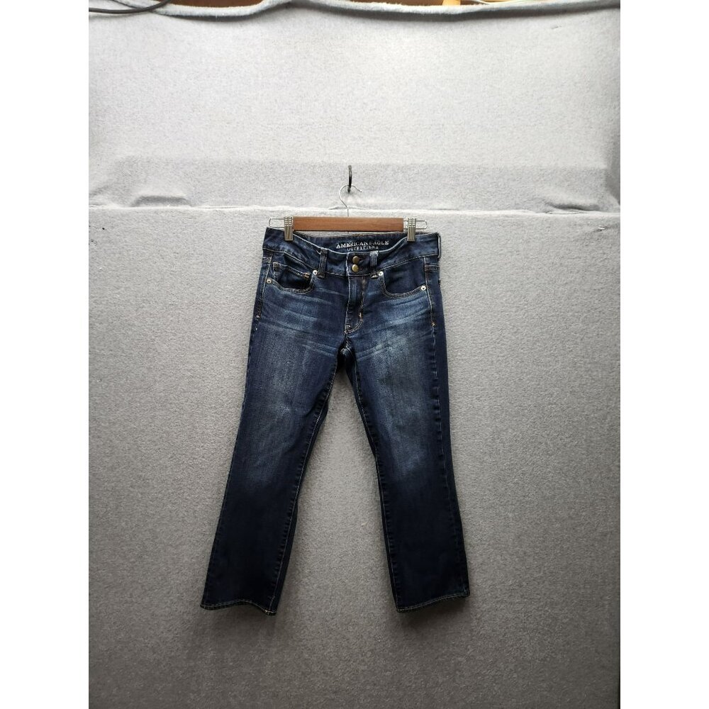 American Eagle Outfitters Artist Crop Jeans Dark Wash Womens Size 8 Regular Deni